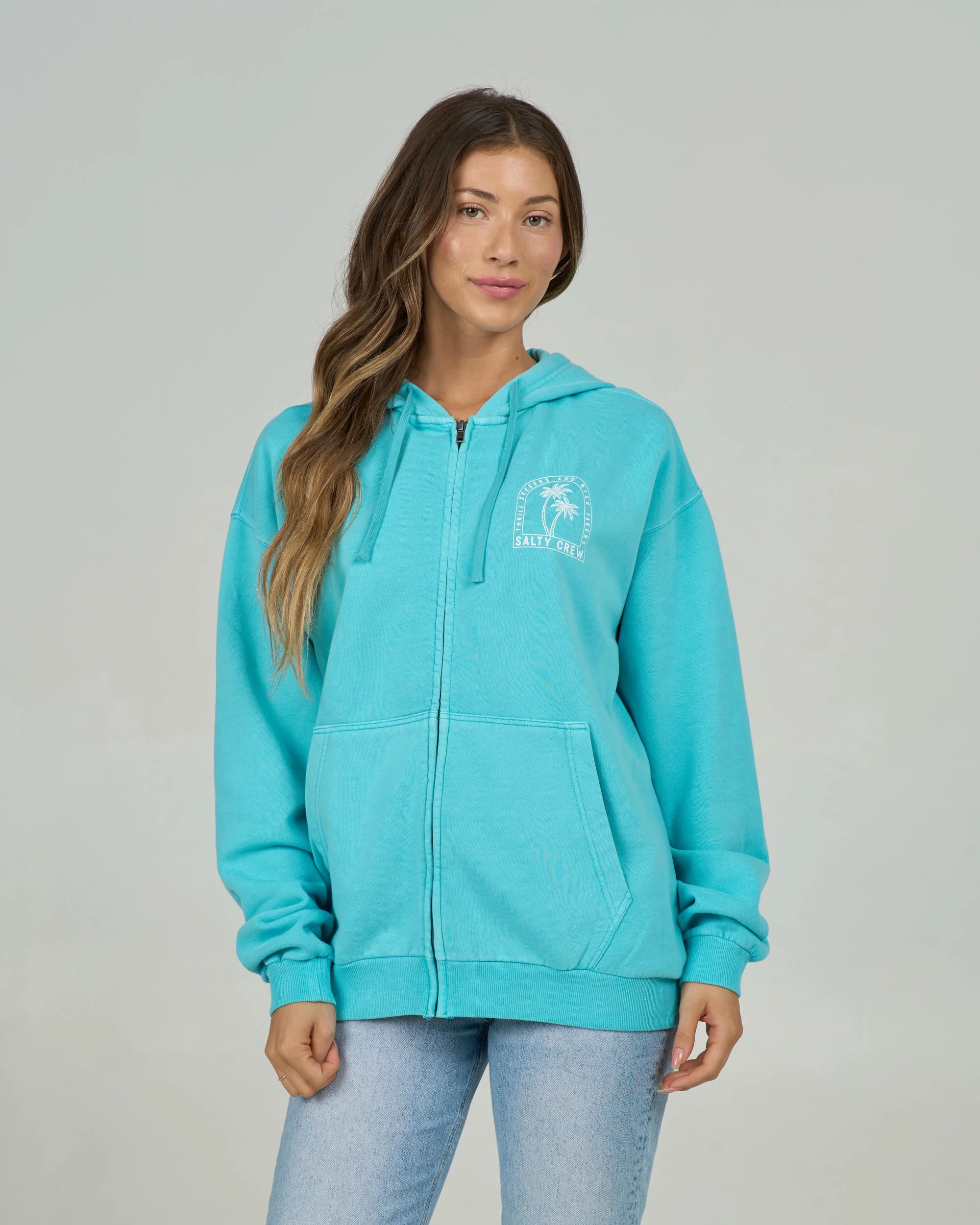Archway Zip Hoody - Turquoise - Image 3