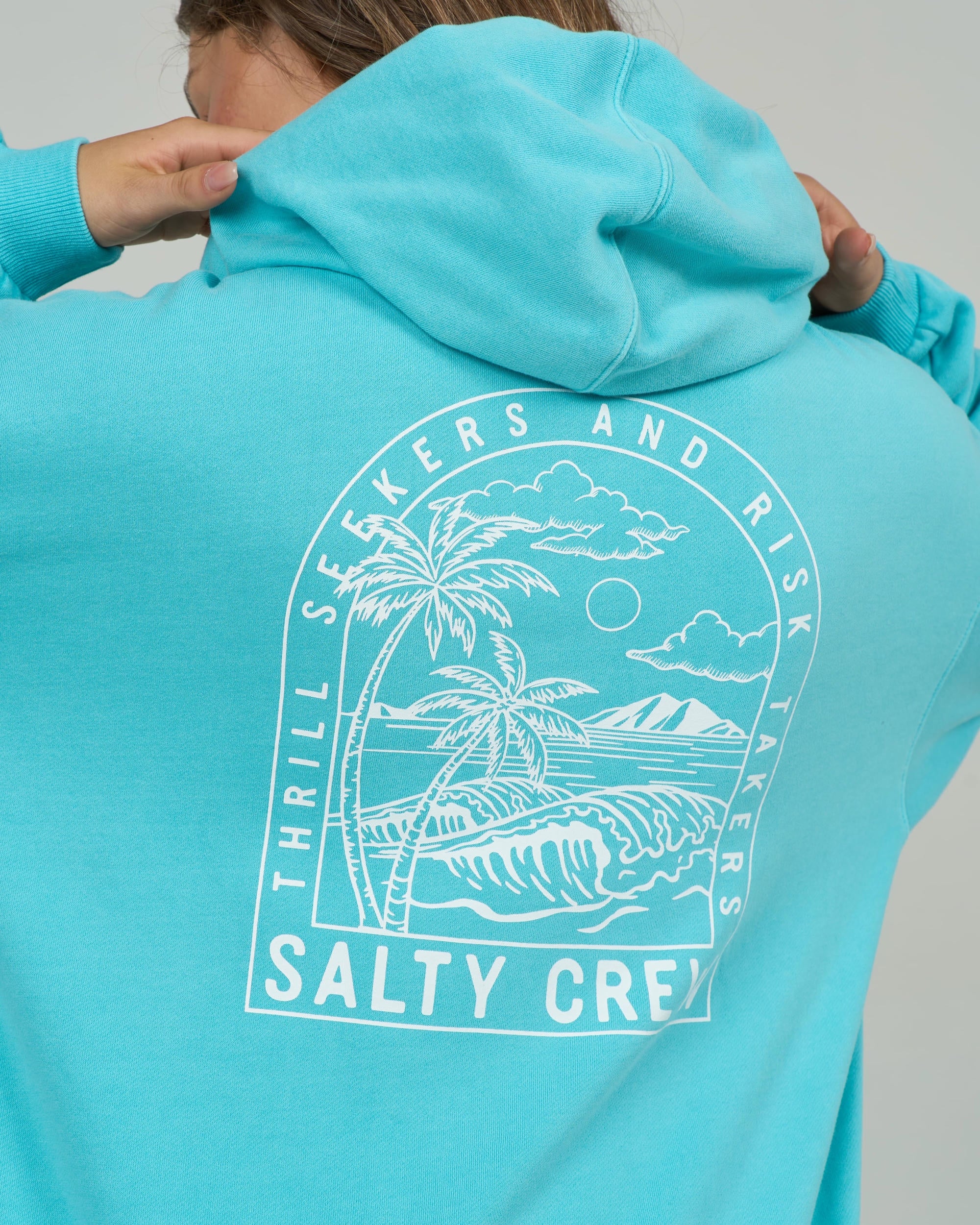 Archway Zip Hoody - Turquoise - Image 4