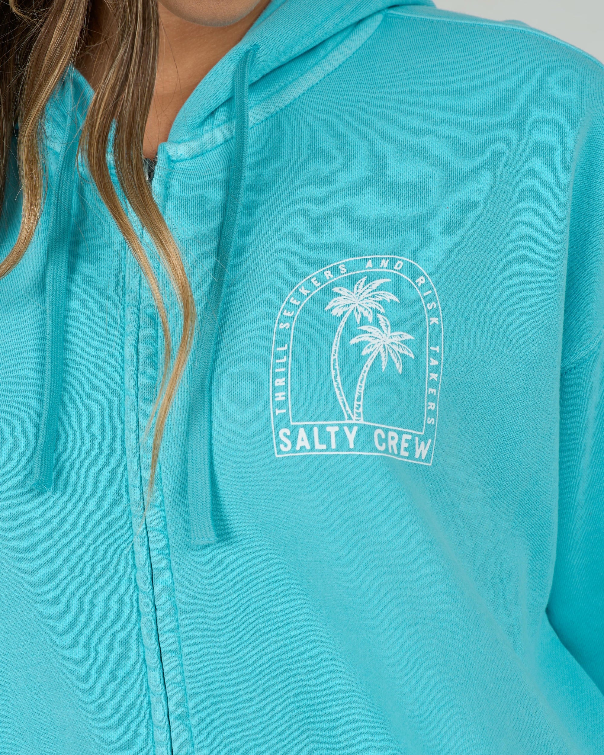 Archway Zip Hoody - Turquoise - Image 5