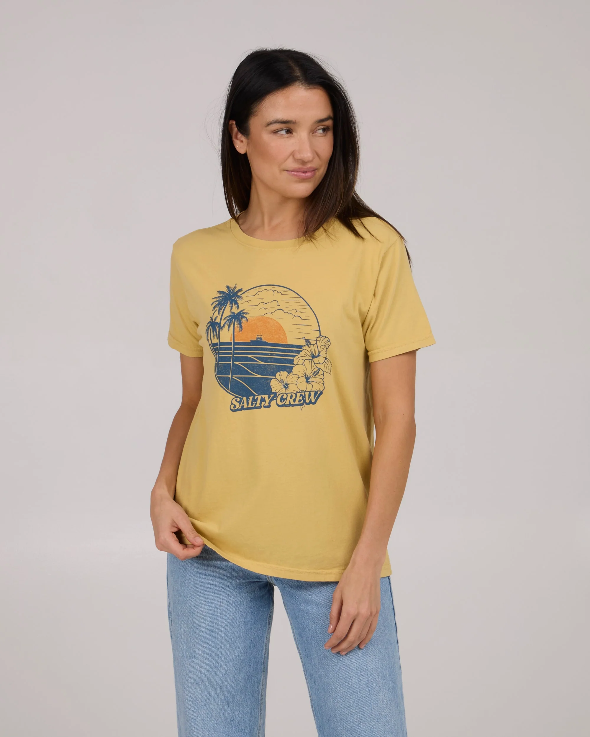 Beach Scene B.f Tee - Dusty Gold - Image 4