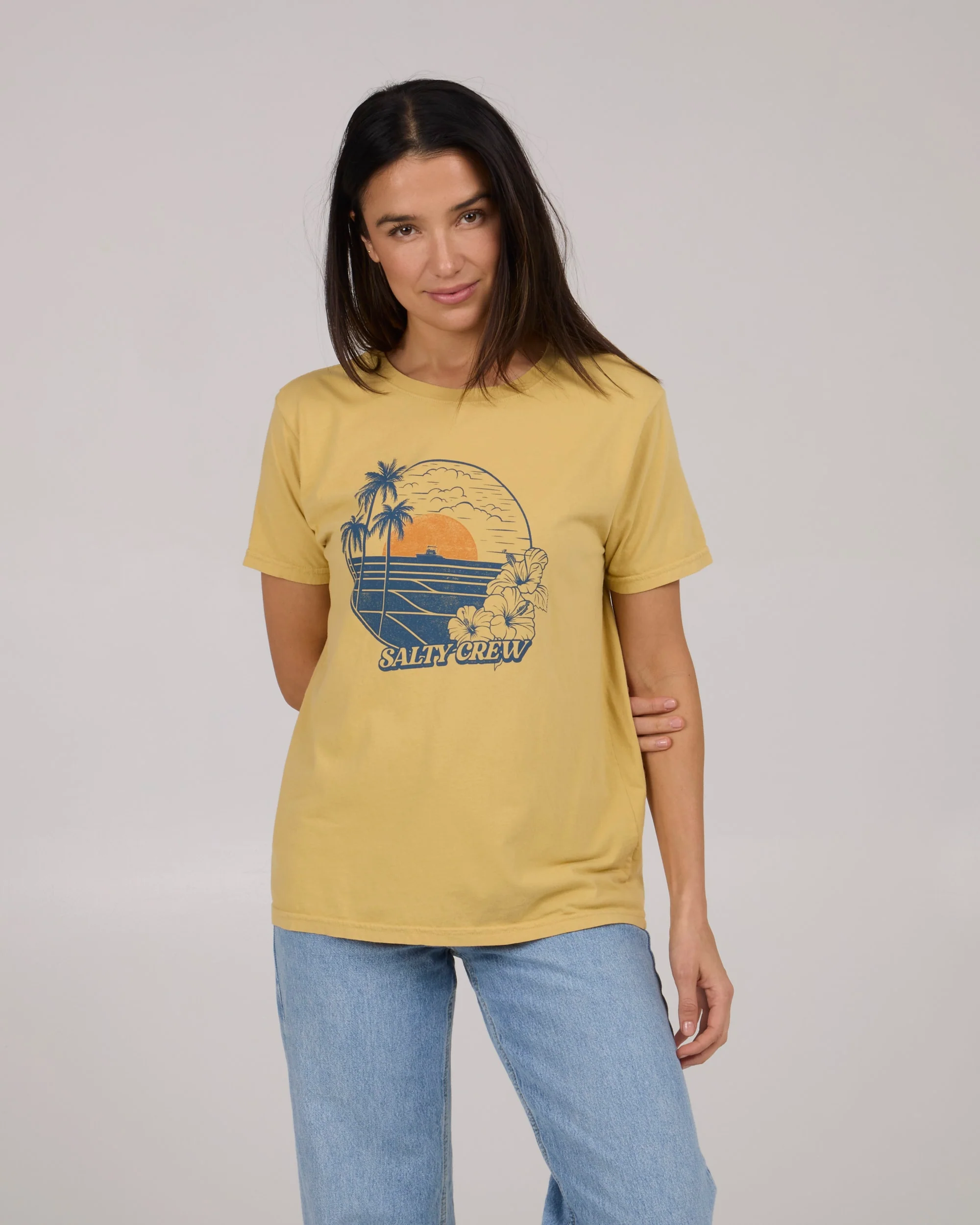 Beach Scene B.f Tee - Dusty Gold - Image 5