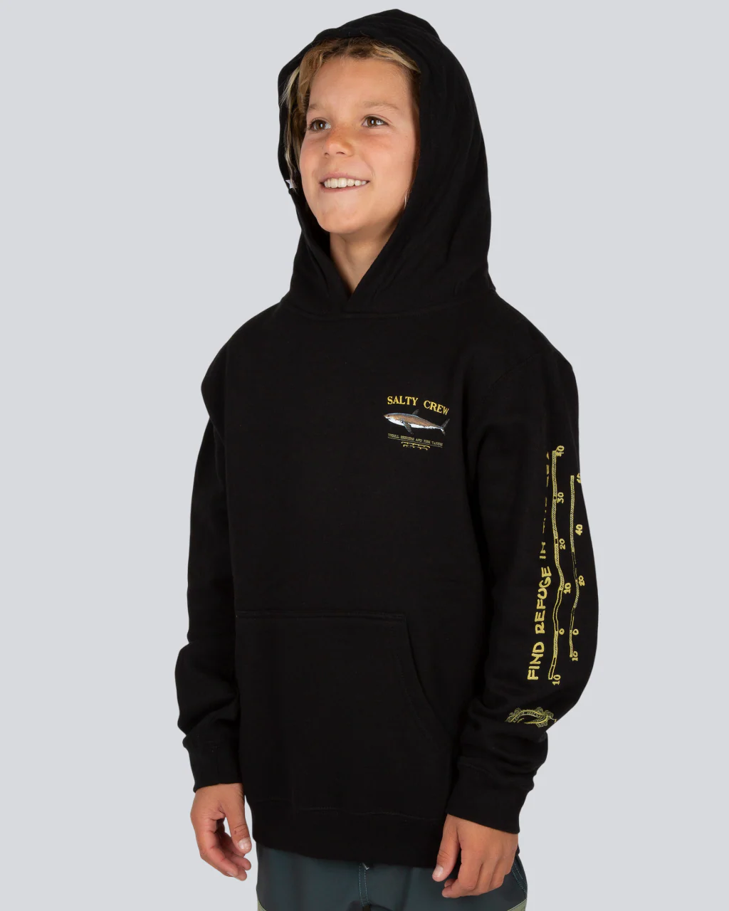 Bruce  Hood Fleece Kids - Black - Image 3