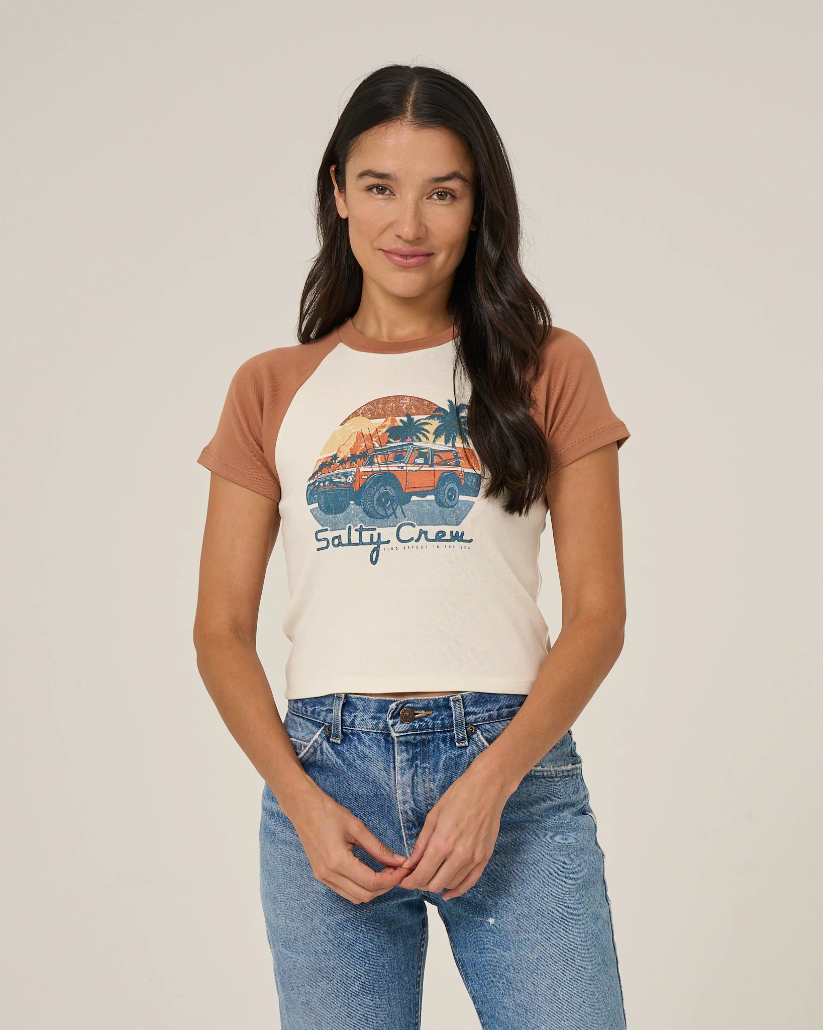 Drive To The Sea Raglan T - Mocha - Image 2