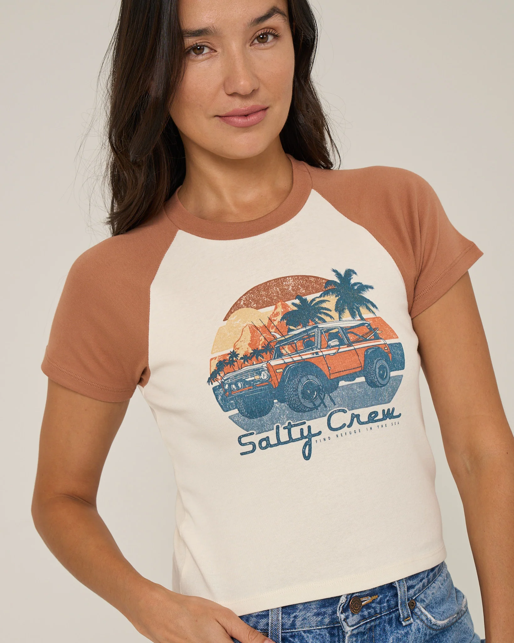 Drive To The Sea Raglan T - Mocha - Image 4