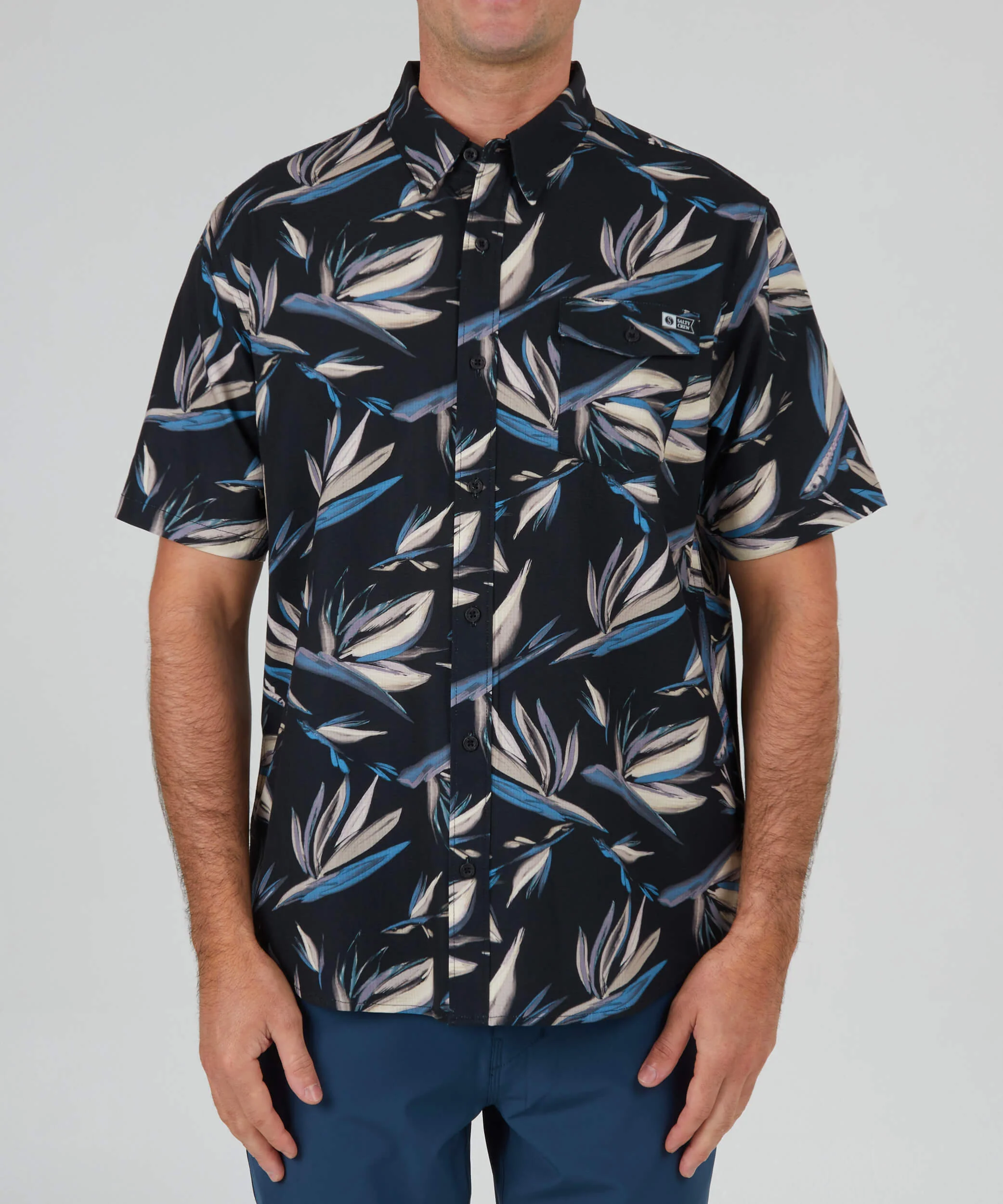 Floral Flyer Ss Tech Woven - Black