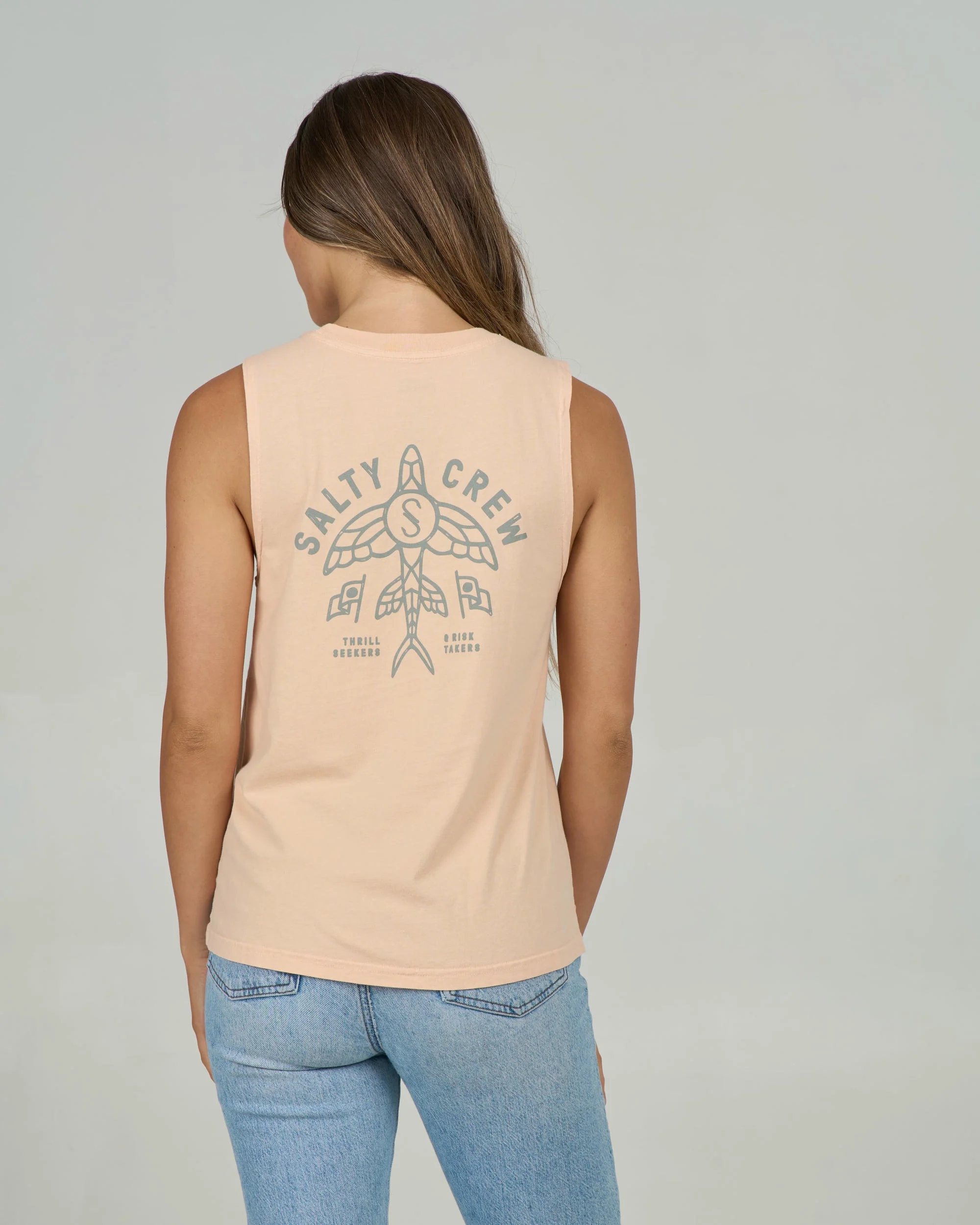 Flying High Muscle Tank - Apricot - Image 2
