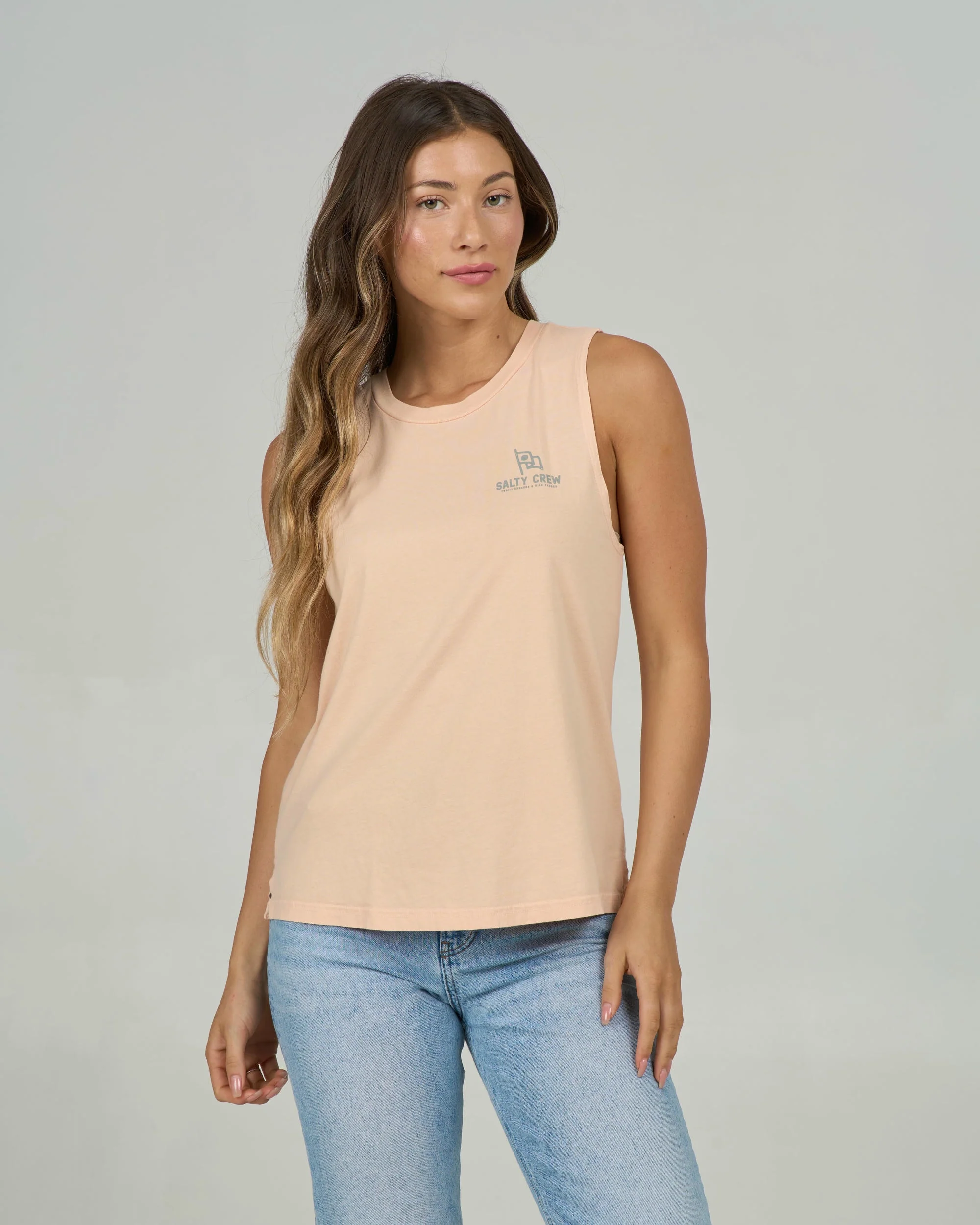 Flying High Muscle Tank - Apricot - Image 3