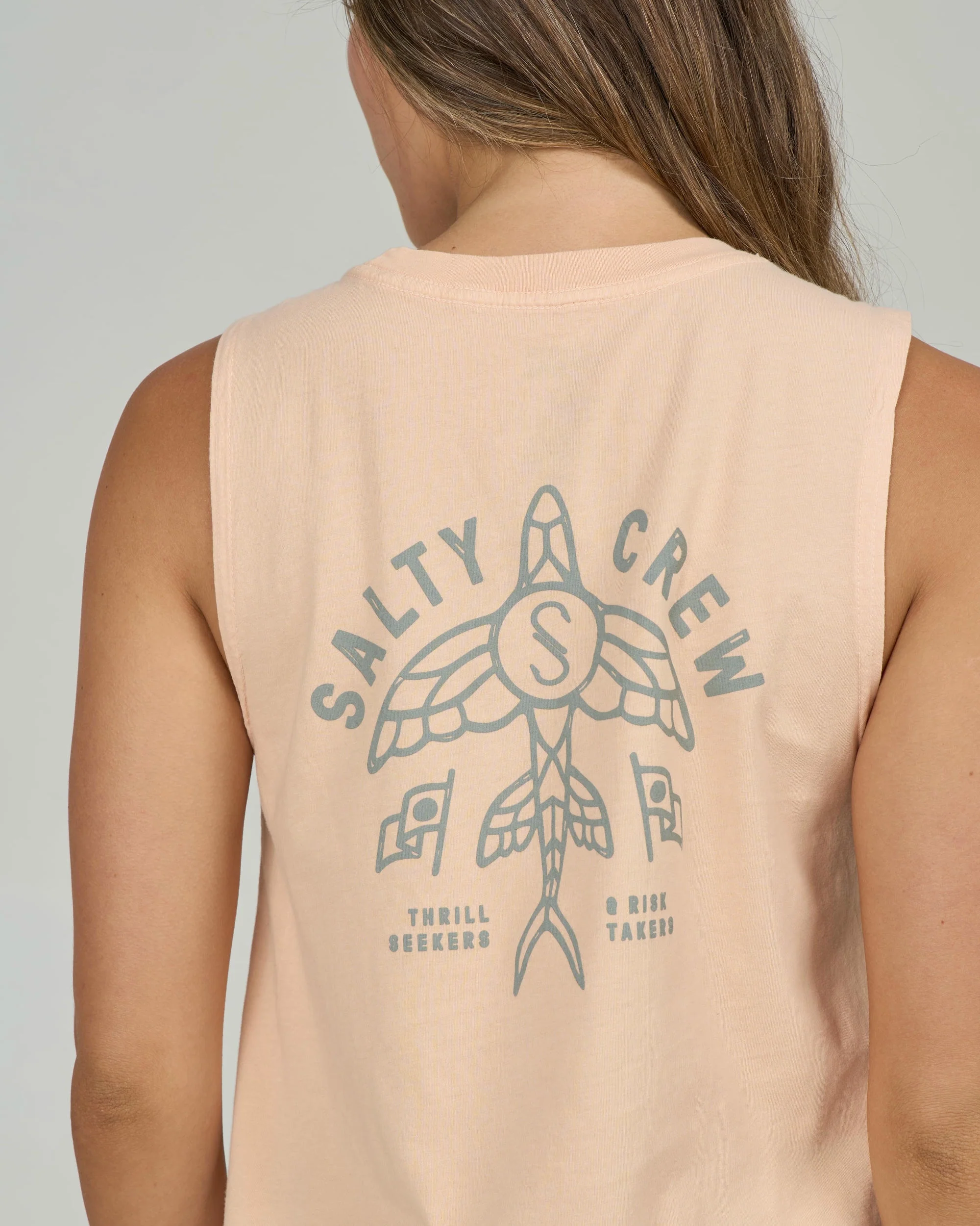 Flying High Muscle Tank - Apricot - Image 5
