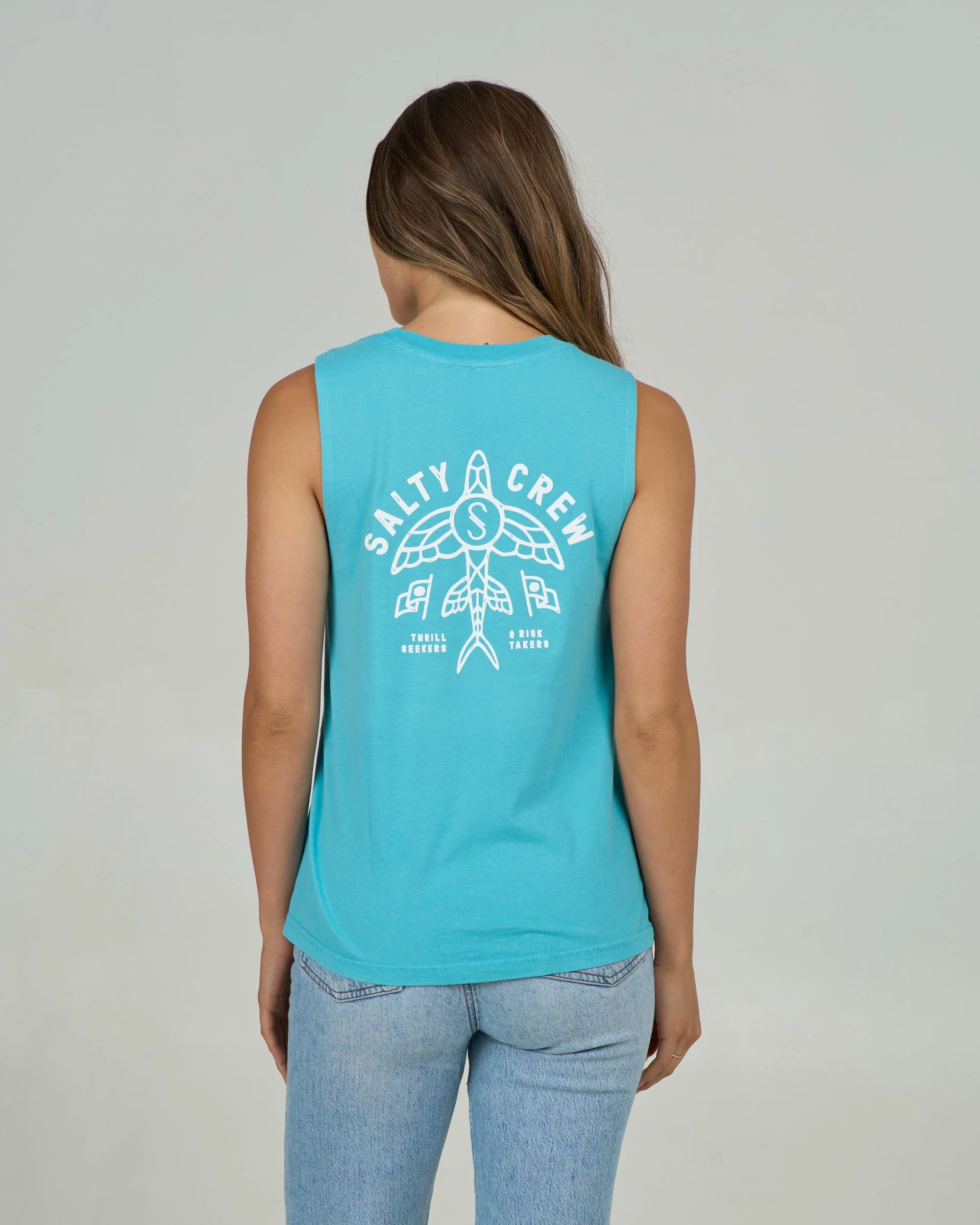 Flying High Muscle Tank - Turquoise - Image 2