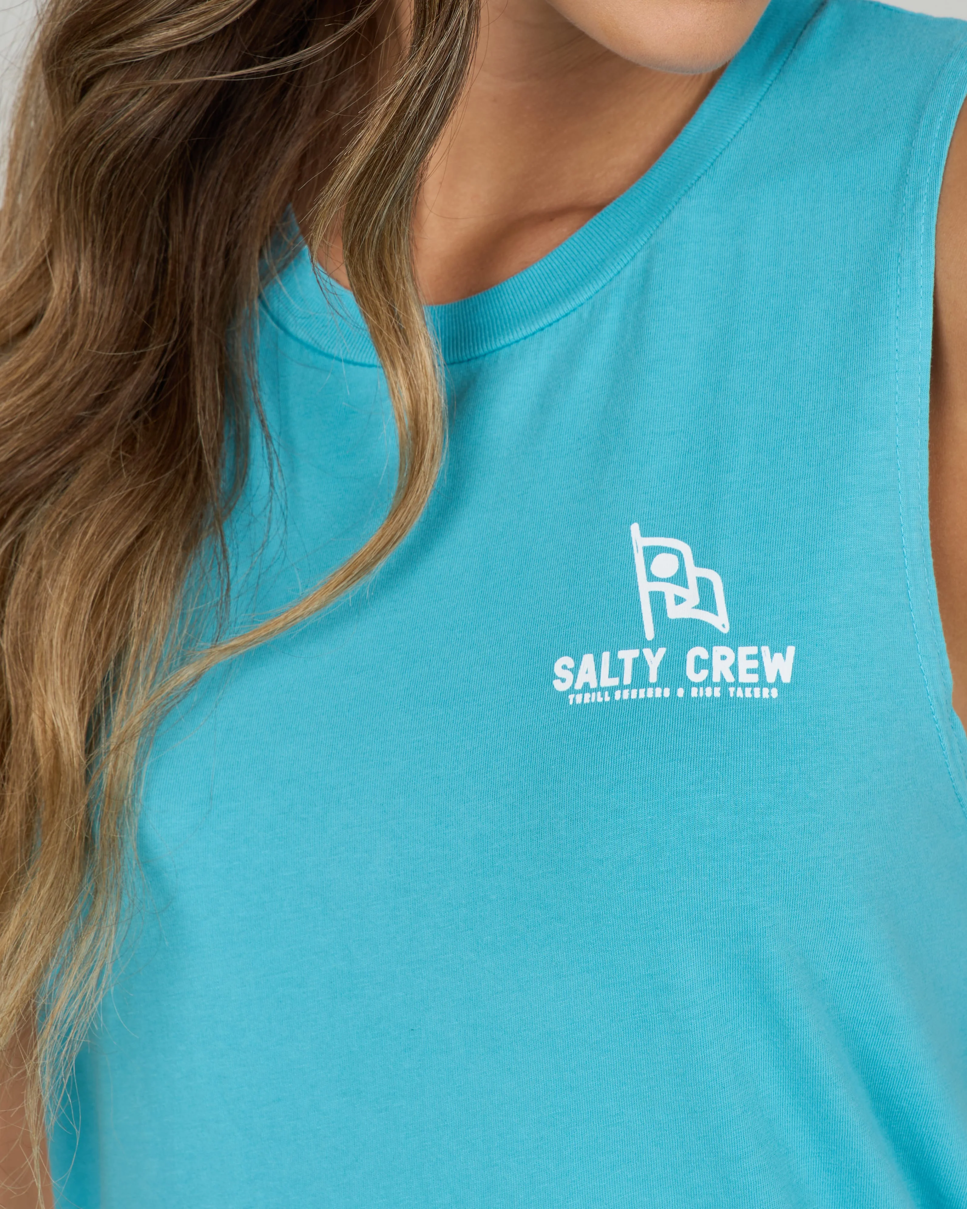 Flying High Muscle Tank - Turquoise - Image 4