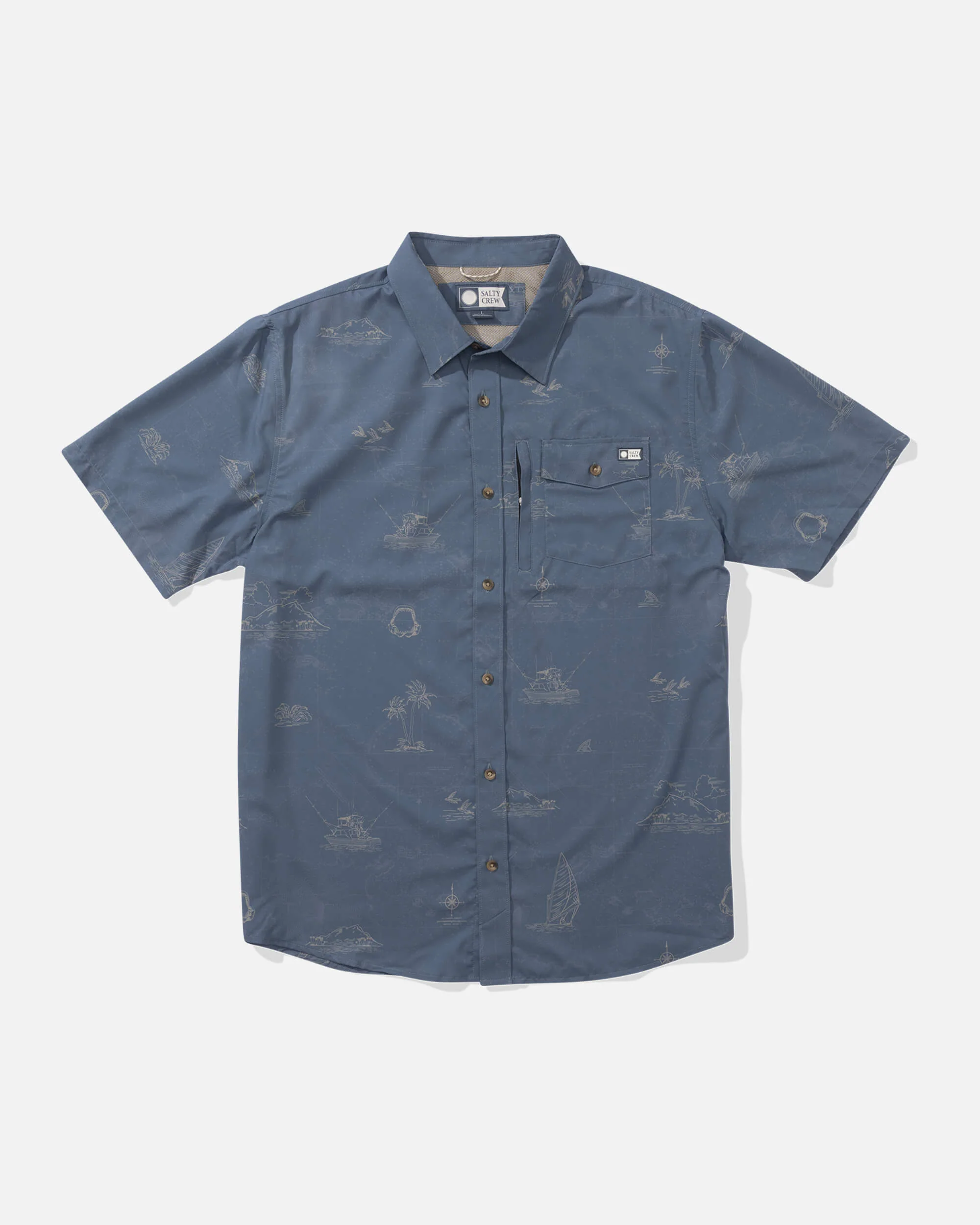 Helmsman Uv Button Up - Bluefin