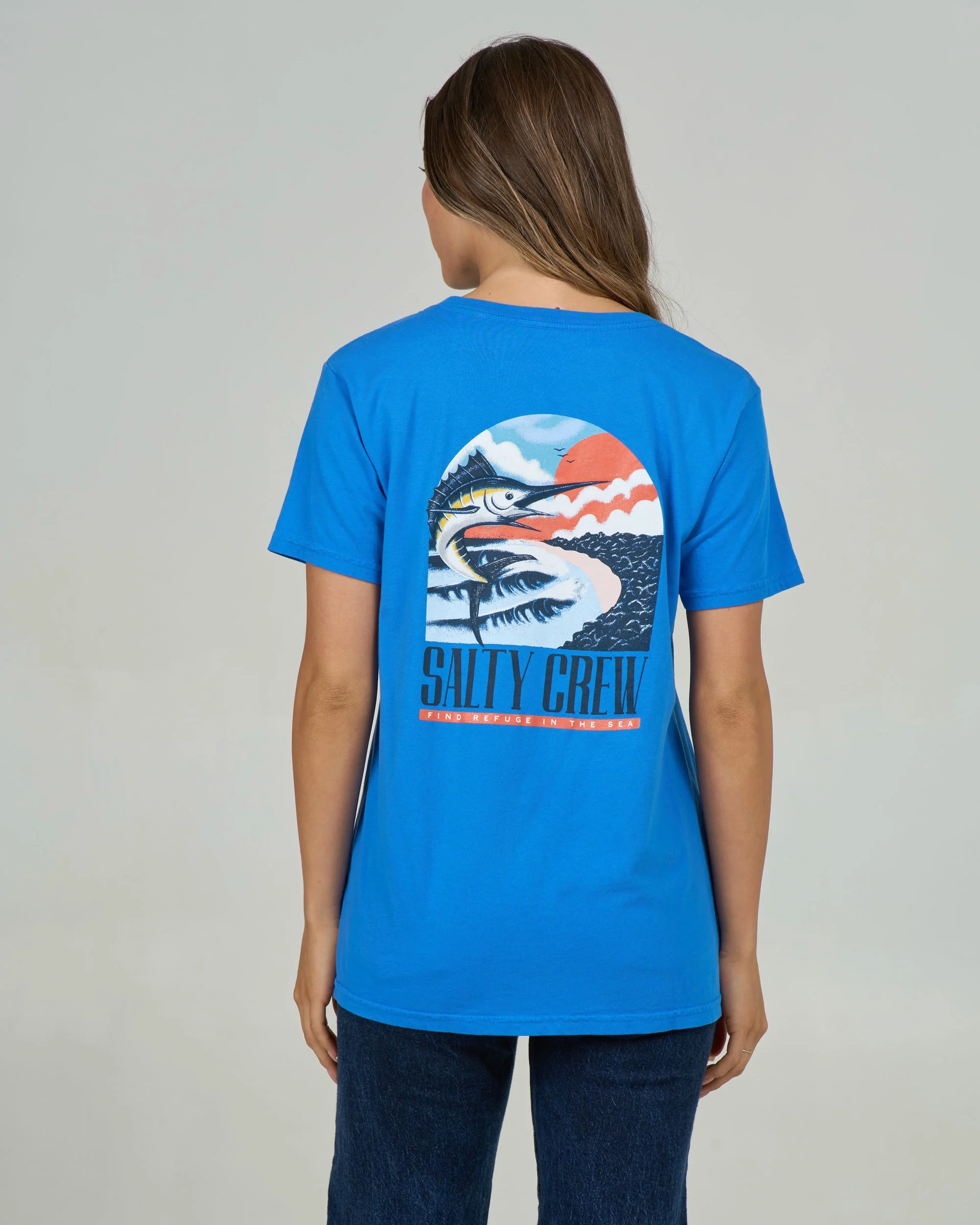 Marlin Paradise B.f. Tee - Bold Blue - Image 2