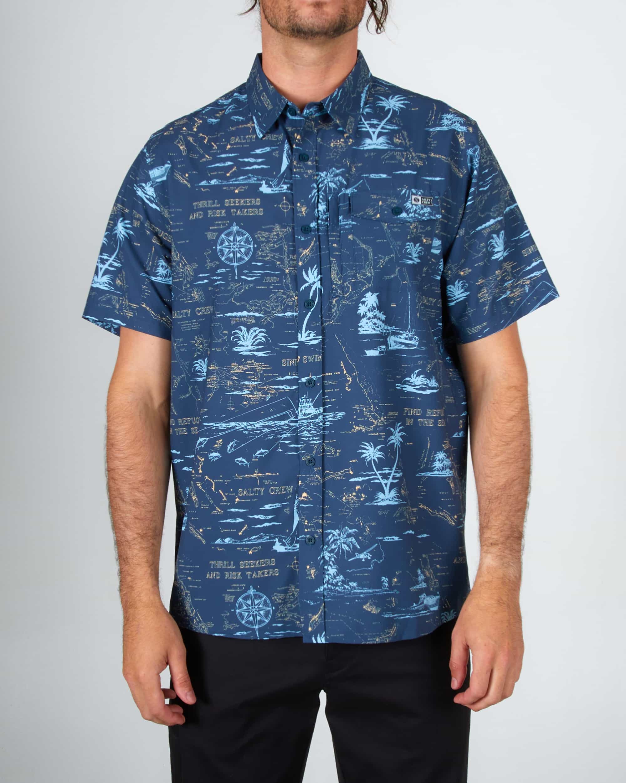 Seafarer S/S Tech Woven - Navy