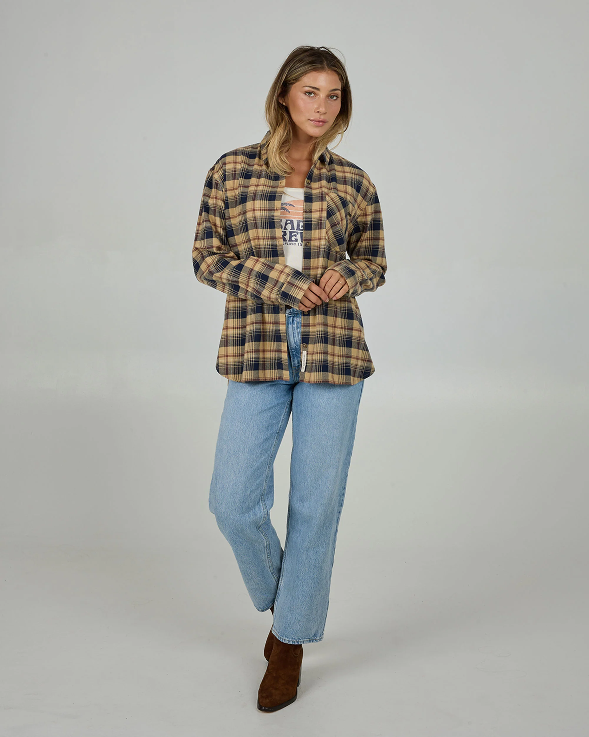 Shore Break Flannel - Khaki - Image 3