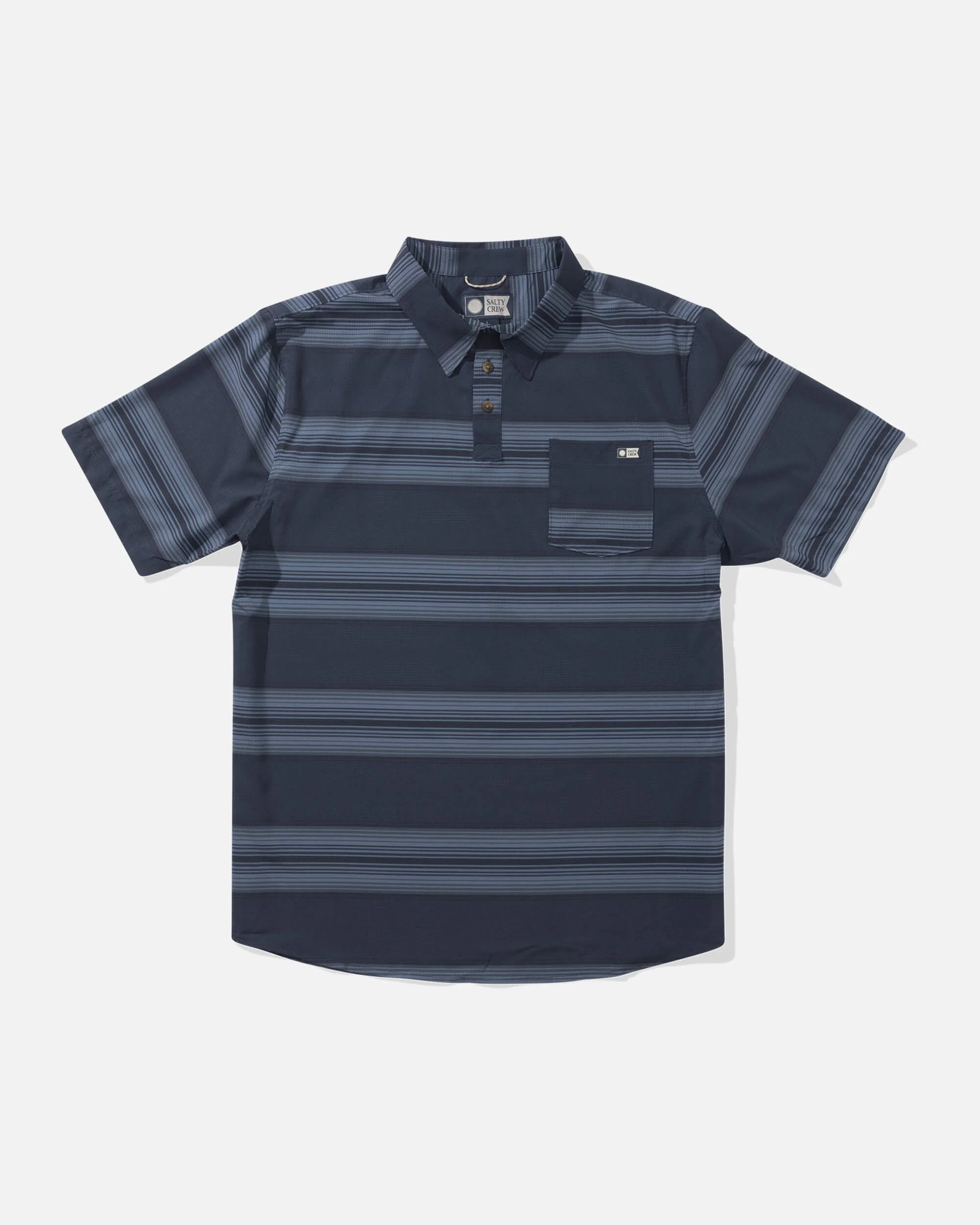 Sundown Perf Ss Tech Polo - Navy