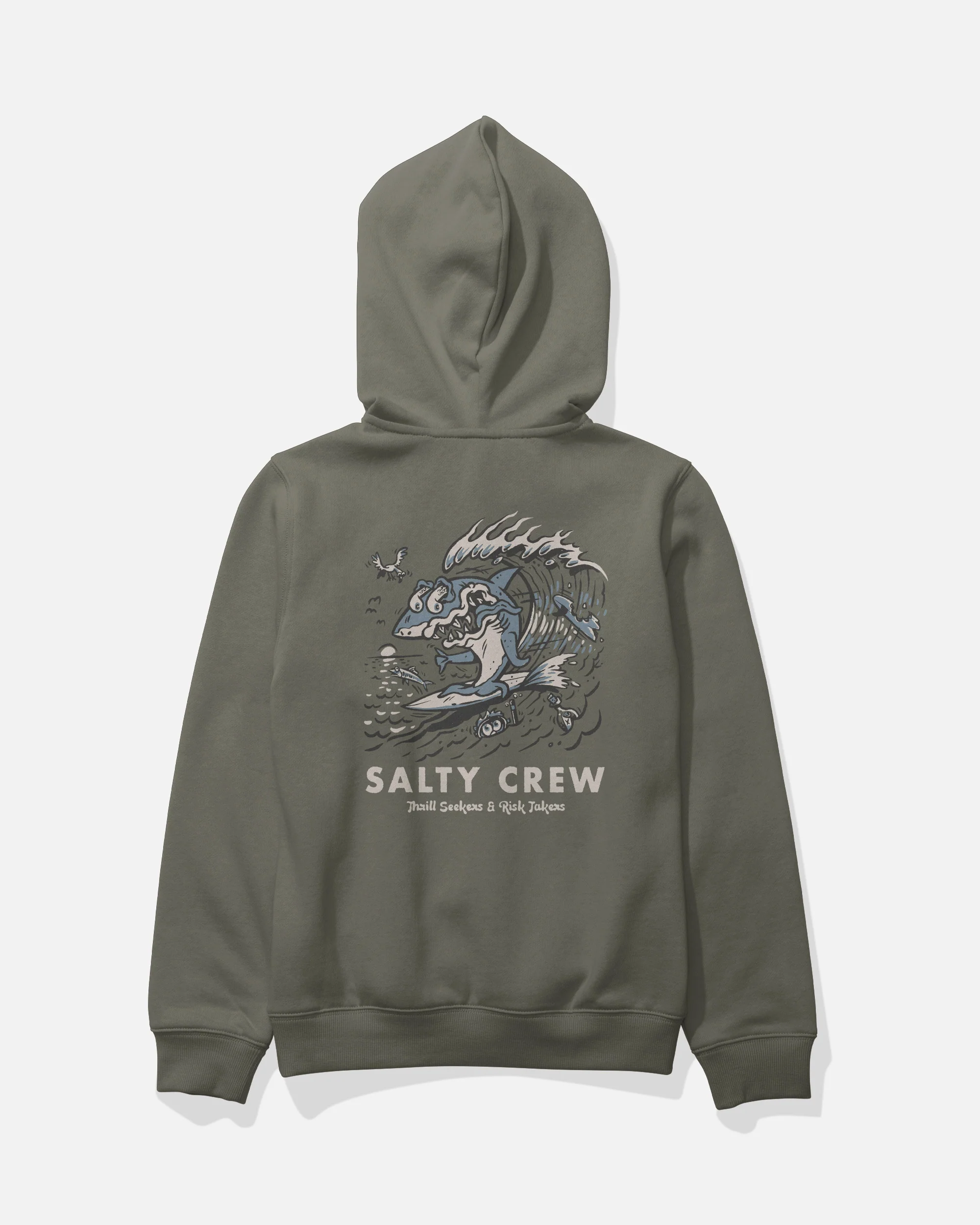 Surf Shark Fleece Kids - Dusty Olive