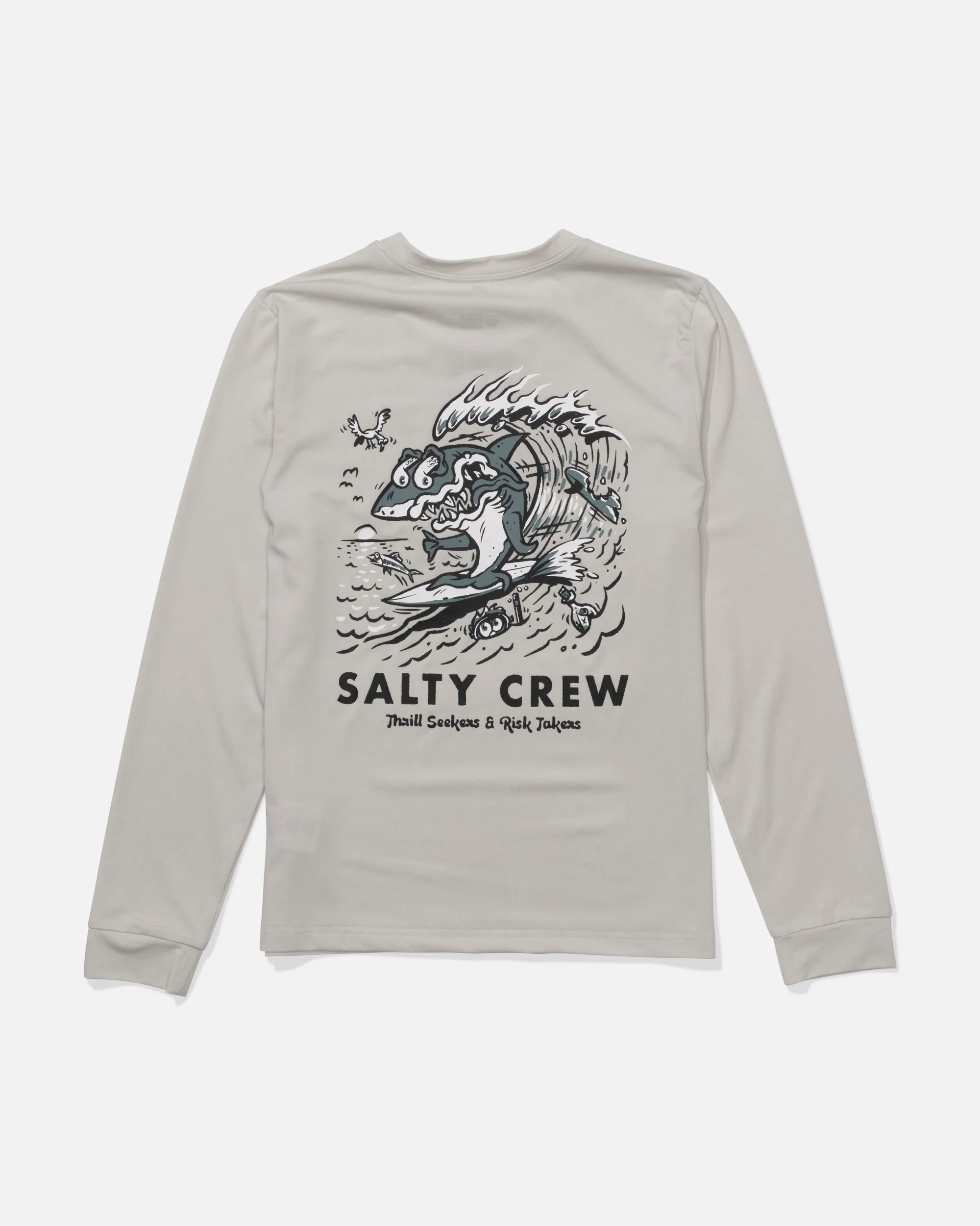 Surf Shark Ls Sunshirt Kids - Athletic Heather