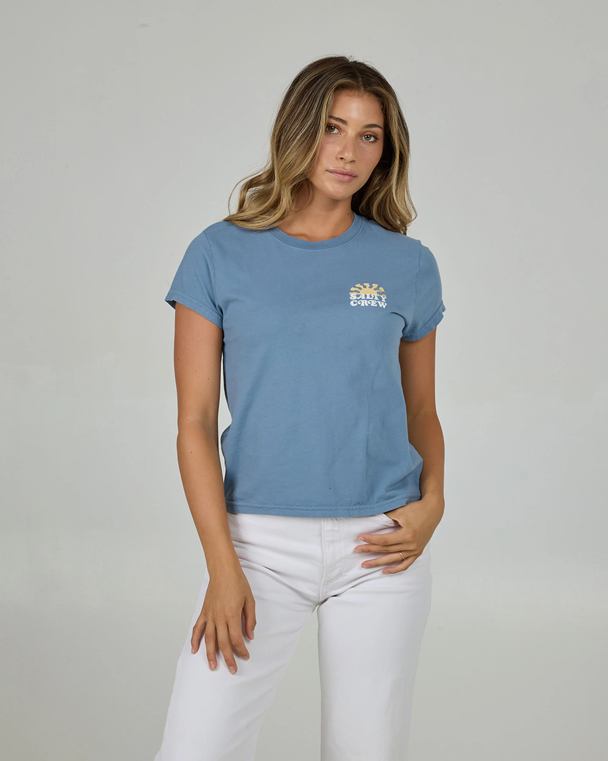 West Bound Modern Tee - Dusty Blue