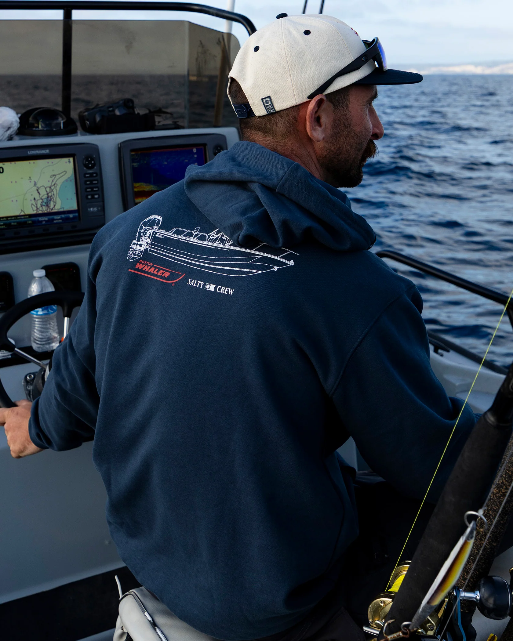 Whaler Schematic Fleece - Navy - Image 2